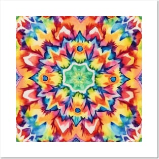 Colorful kaleidoscope mandala Posters and Art